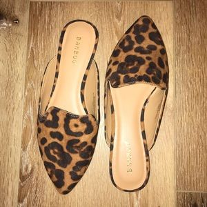 Leopard mules size 7